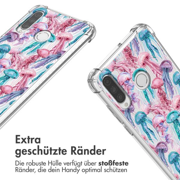 imoshion Design Hülle mit Band Huawei P30 Lite - Jellyfish Watercolor