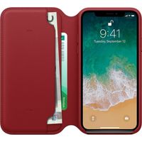 Apple Leather Folio Klapphülle Red für das Apple iPhone X / Xs