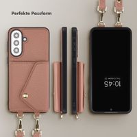 Selencia Sera HandyHülle mit Kordel und Umschlag-Kartenhalter Samsung Galaxy A57 (5G) - Old Pink