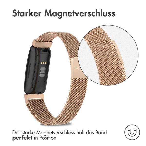 imoshion Mailändische Magnetarmband für das Fitbit Inspire - Größe M - Rose Gold