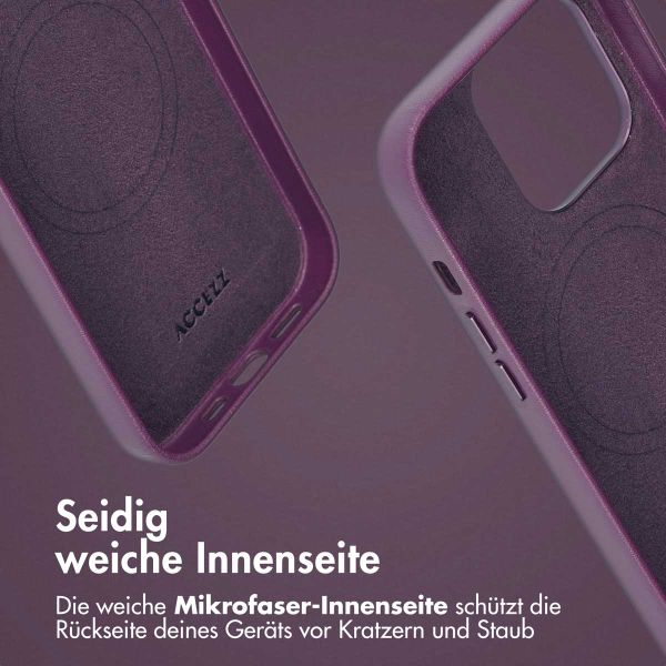 Accezz 2-in-1 Klapphülle aus Leder mit MagSafe für das Apple iPhone 14 Pro - Heath Purple