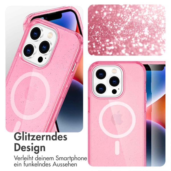 imoshion Sparkle Back Cover mit MagSafe für das Apple iPhone 13 Pro - Glitzer Rosa
