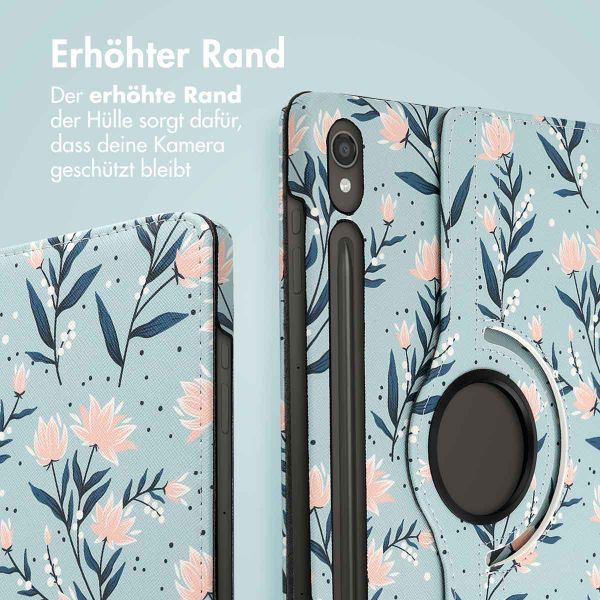 imoshion 360° drehbare Design Klapphülle Samsung Galaxy Tab S9 11.0 Zoll - Flowers