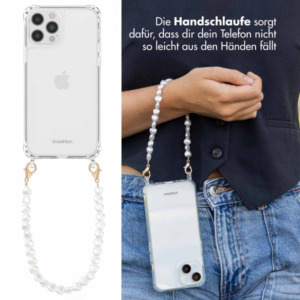 imoshion Back Cover mit Band + Armband für das iPhone 12 Pro Max - Perlen Herzchen