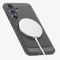 Spigen Rugged Armor Backcover MagSafe für das Samsung Galaxy S25 Plus - Marble Gray