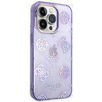 Guess Peony Glitter Back Cover für das iPhone 14 Pro Max - Violett