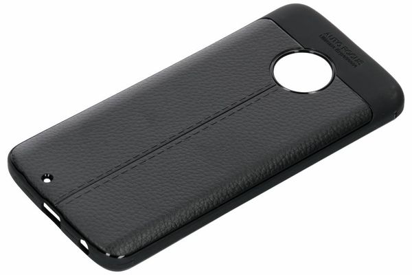 Leder Silikon-Case Schwarz für Motorola Moto G6