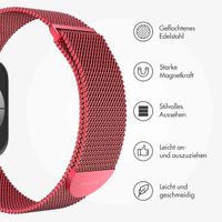 imoshion Magnetisches Milanaise Armband für das  Apple Watch Series 1 - 9 / SE (38/40/41 mm) | Series 10 / 11 (42 mm) - Größe M - Rot