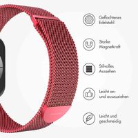 imoshion Mailändische Magnetarmband für die Apple Watch Series 1 bis 9 / SE (38/40/41 mm) | Series 10 (42 mm) - Größe M - Rot