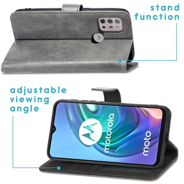 imoshion Luxuriöse Klapphülle Motorola Moto G30 / G20 / G10 (Power) - Grau