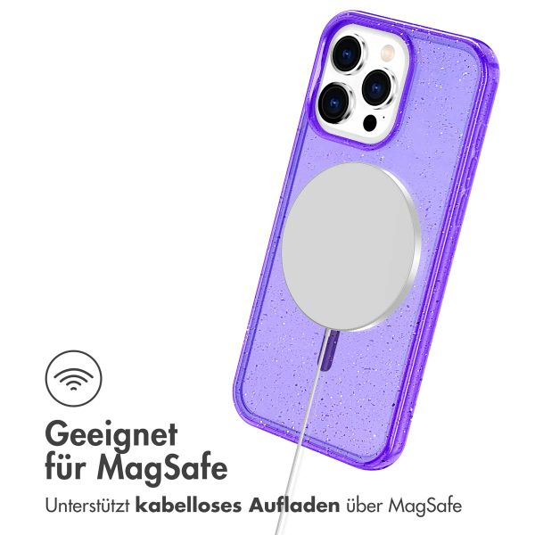 imoshion Sparkle Back Cover mit MagSafe Apple iPhone 15 Pro - Glitzer Violett