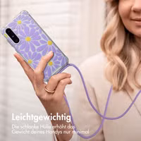 imoshion Design Hülle mit Band Samsung Galaxy A36 - Tropical Violet Flowers Connect