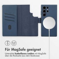 Accezz 2-in-1 Klapphülle aus Leder mit MagSafe für das Samsung Galaxy S24 Ultra - Nightfall Blue