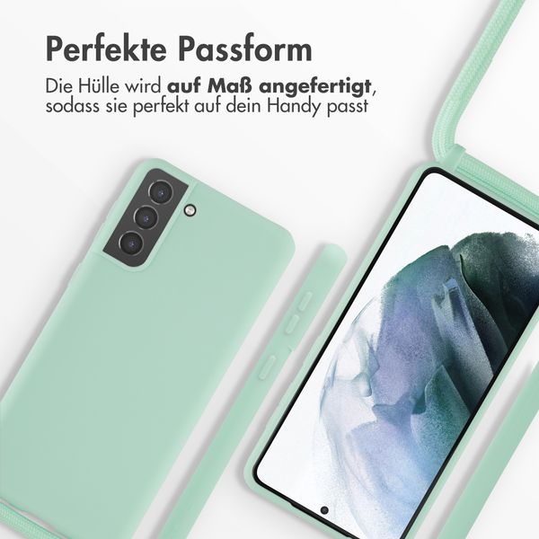 imoshion Silikonhülle mit Band für das Samsung Galaxy S21 Plus - Mintgrün