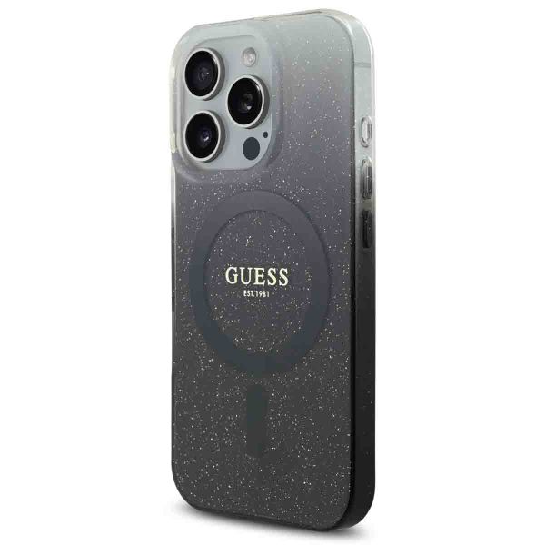 Guess MagSafe IML Glitter Gradient Case Apple iPhone 16 Pro - Schwarz