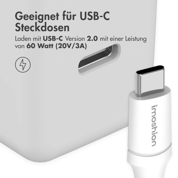 imoshion Magnetisches geflochtenes Kabel – USB-C auf USB-C – 1 Meter – Weiß