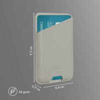 Accezz Magnetischer Lederkartenhalter - Geeignet für Apple Find My - Light Grey