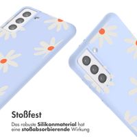 imoshion Silikonhülle design mit Band für das Samsung Galaxy S21 - Lila Flower Distance