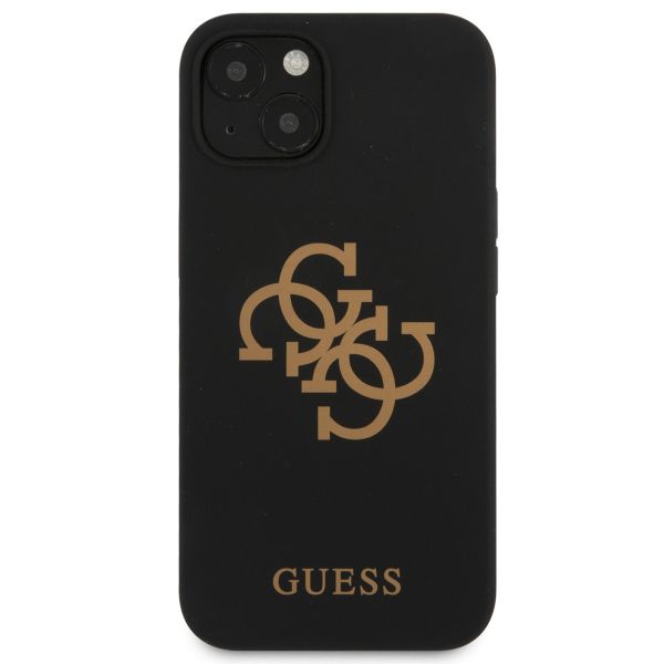 Guess 4G Logo Silicone Back Cover für das iPhone 13 Mini - Schwarz