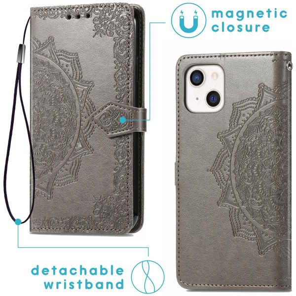 imoshion Mandala Klapphülle iPhone 13 - Grau