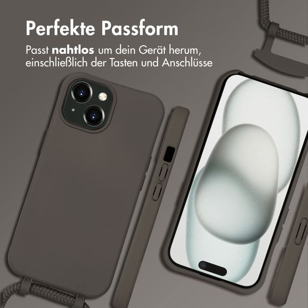 imoshion Color Backcover mit abtrennbarem Band MagSafe für das Apple iPhone 15 - Black Coffee
