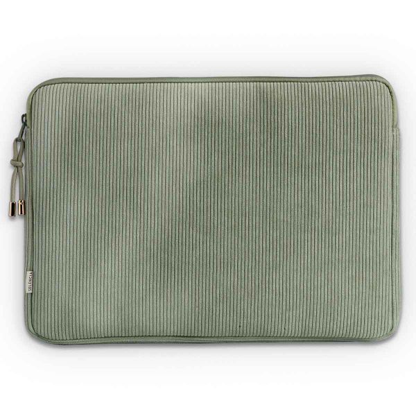 Selencia Cord Laptop Hülle 15-16 Zoll - Laptop Sleeve - Pistache Cream