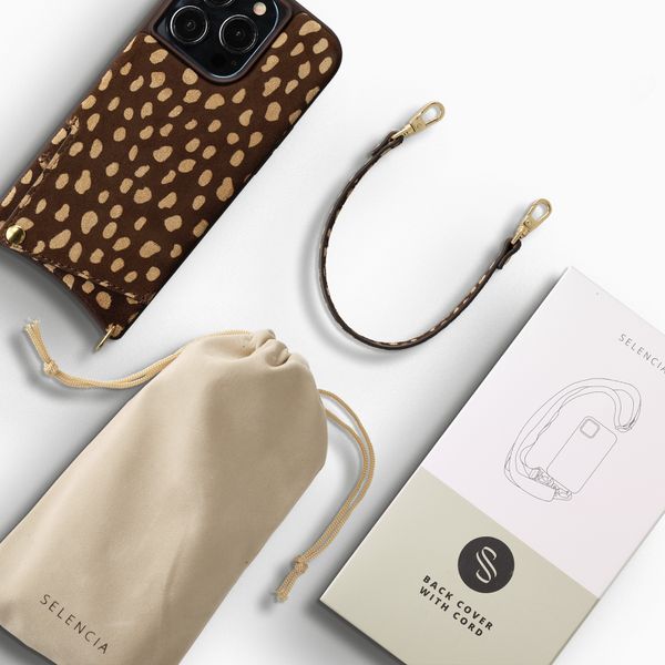 Selencia Nova Echtleder Backcover mit Kartenhalter Apple iPhone 14 Pro - Fawn Chic