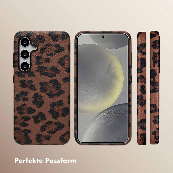 Selencia Sabi Backcover Leopardenmuster mit MagSafe Samsung Galaxy S24 - Mocha Brown