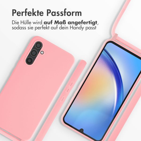 imoshion Silikonhülle mit Band für das Samsung Galaxy A34 (5G) - Rosa