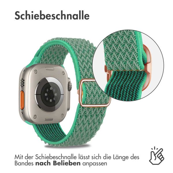 imoshion Elastisches Nylonarmband für das  Apple Watch Series 1 t/m 11 / SE / Ultra (44/45/46/49 mm) - Türkis