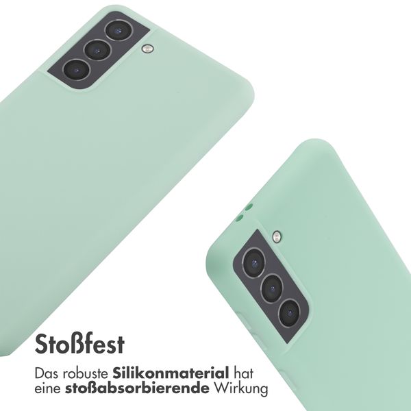 imoshion Silikonhülle mit Band für das Samsung Galaxy S21 - Mintgrün