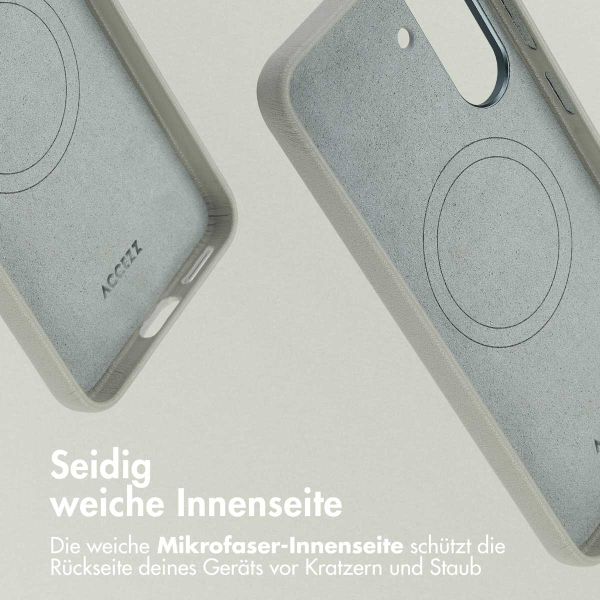 Accezz MagSafe Leather Backcover Samsung Galaxy A36 / A56 - Light Grey