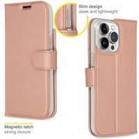 Accezz Wallet TPU Klapphülle für das iPhone 14 Pro Max - Rose Gold