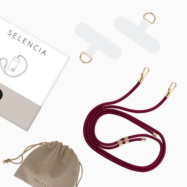 Selencia Universal Handyband mit 2 Haken - verstellbar - Bold Burgundy