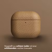 Accezz Echtes Leder Case Apple AirPods 4 - Taupe
