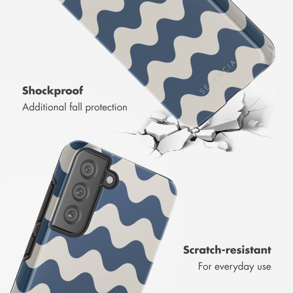 Selencia Vivid Back Cover Samsung Galaxy S21 FE - Wave Vibes Classic Blue