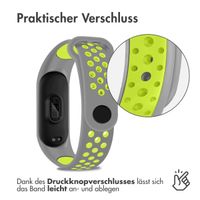 imoshion Silikonband Sport für das Xiaomi Mi Band 5 / 6 - Grau / Lime