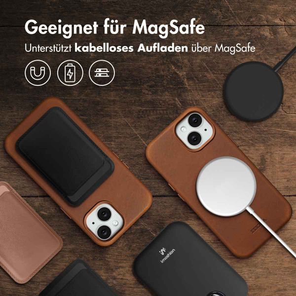 Accezz Vintage Leather Magsafe Backcover Apple iPhone 15 - Tabacco Cognac