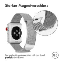 imoshion Mailändische Magnetarmband für die Apple Watch Series 1 bis 9 / SE (38/40/41 mm) | Series 10 (42 mm) - Größe M - Silber