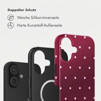 Selencia Vivid Rückabdeckung mit MagSafe Apple iPhone 16 - Happy Dots Burgundy