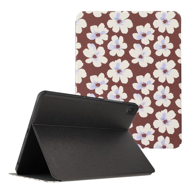 Selencia Vivid Klapphülle Samsung Galaxy Tab A11 Plus / A9 Plus - Choco Flower Pop