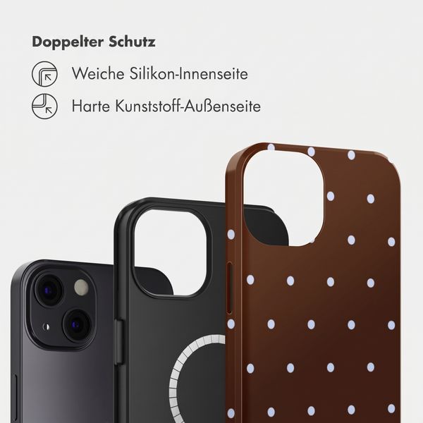 Selencia Vivid Rückabdeckung mit MagSafe Apple iPhone 13 - Happy Dots Chocolate