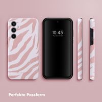 Selencia Vivid Tough Back Cover für das Samsung Galaxy A35 - Colorful Zebra Old Pink