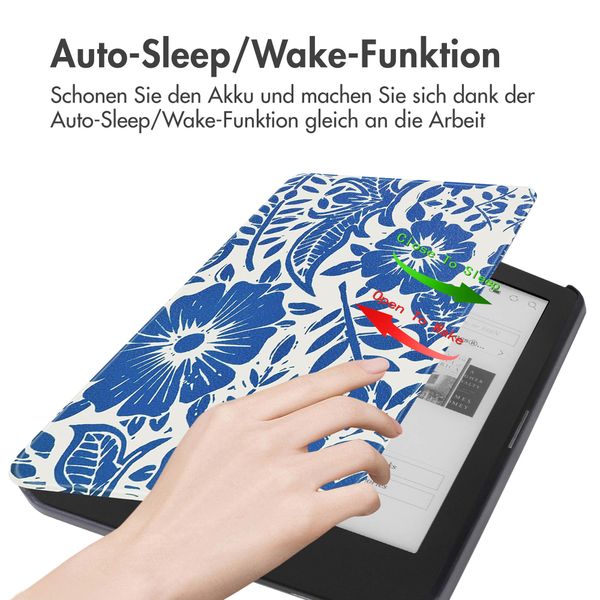 imoshion Design Slim Hard Case Sleepcover für das Kobo Clara HD - Flower Tile