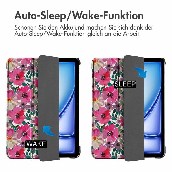 imoshion Design Trifold Klaphülle Apple iPad Air 13 Zoll (2025) M3 / (2024) M2 - Floral Water Color