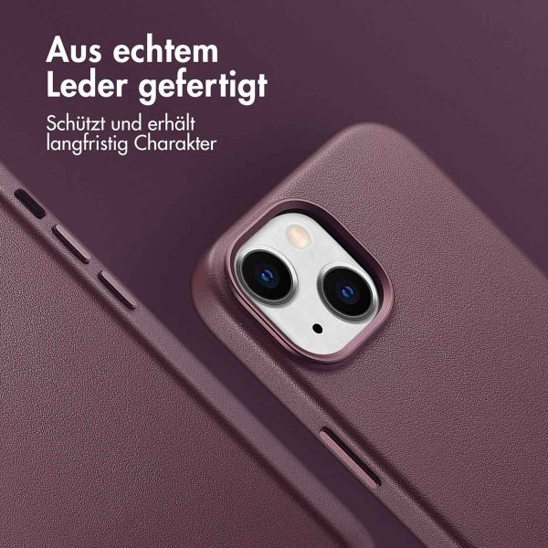 Accezz MagSafe Leather Backcover für das iPhone 15 - Heath Purple