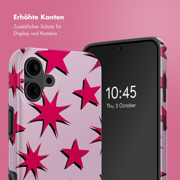 Selencia Vivid Tough Back Cover MagSafe für das iPhone 16 - Stars Rubine Red Light Pink