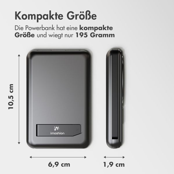 imoshion MagSafe Powerbank 10.000 mAh + Accezz Ultra Slim GaN Ladegerät + Accezz USB-C- auf USB-C-Kabel - 1 Meter - Schwarz