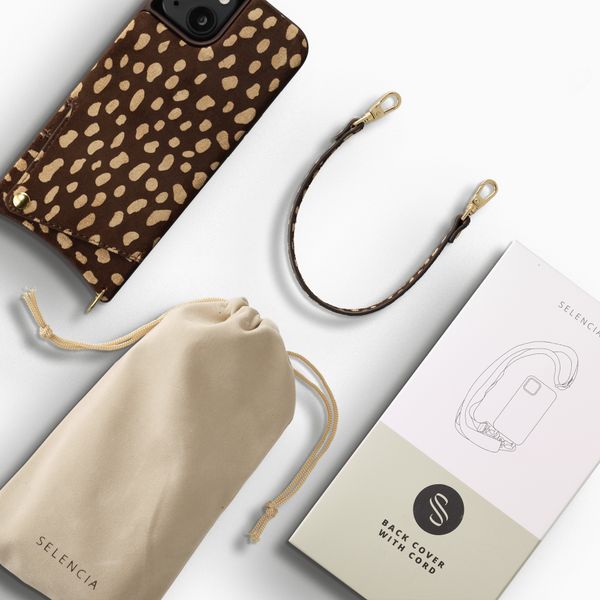 Selencia Nova Echtleder Backcover mit Kartenhalter Apple iPhone 14 / 13 - Fawn Chic