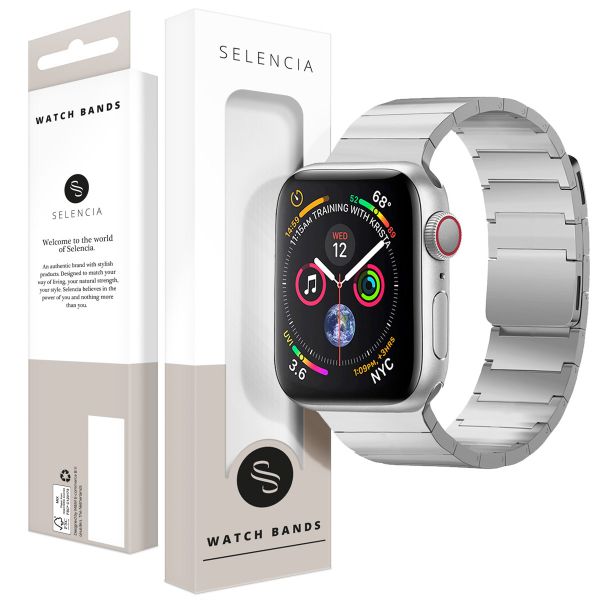 Selencia Edelstahl Magnetarmband für das Apple Watch Series 1-10 / SE / Ultra (2) - 42/44/45/46/49 mm - Silber